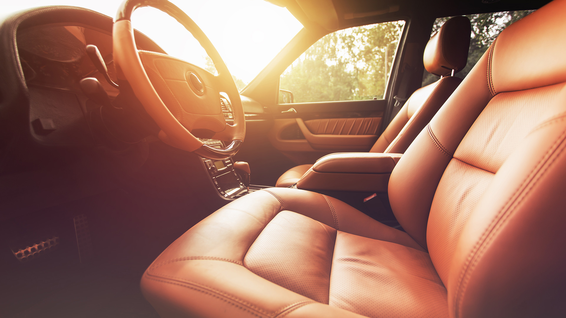 Interior of leather seats