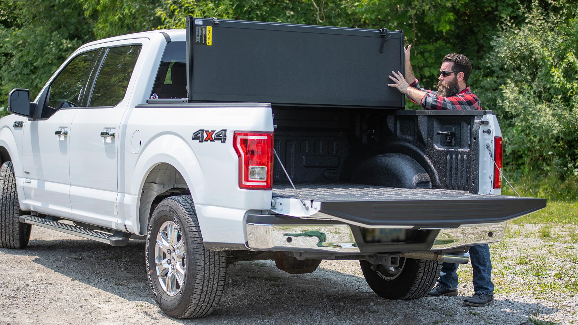 tonneau cover on a white truck